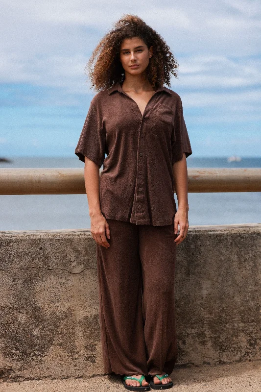 Take It Easy Kūlolo Eco Stretch Terry Button Up